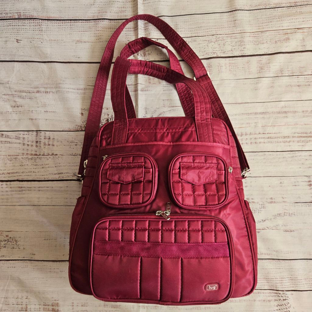 Lug Puddle Jumper Carry All Travel Tote Shoulder Bag Maroon